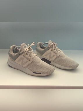 New Balance Cream Mesh Sneakers - Neutral Lace-Up Trainers